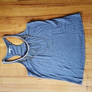 Charlotte Russe Racer Back Metal Fringe Tank Top
